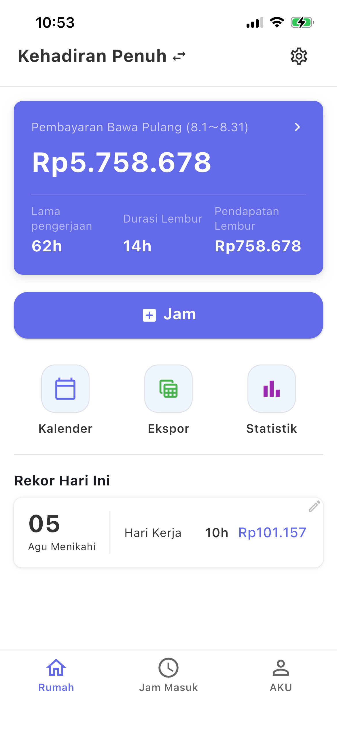 EasySalary beranda: gaji dan upah lembur